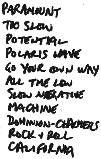 November 6, 1998 Set List